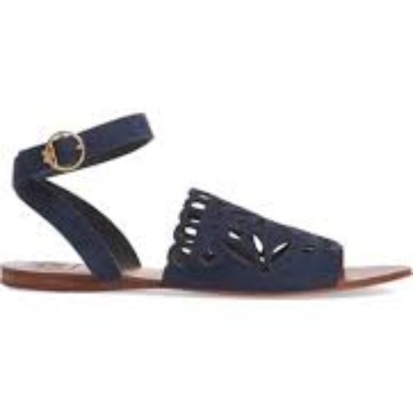 Auth TORY BURCH May Perforated Ankle Strap Sandal - Picture 4 of 8